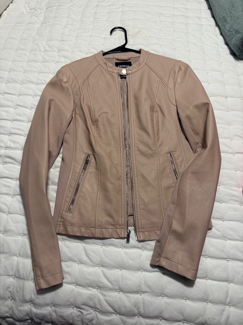 Express Women's  BlushLeather Zip Jacket